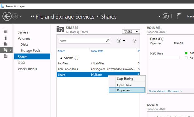 enable access based enumeration