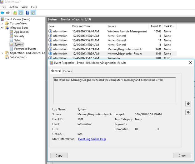 memory check command prompt