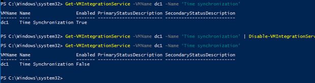 vm ic time synchronization provider disable