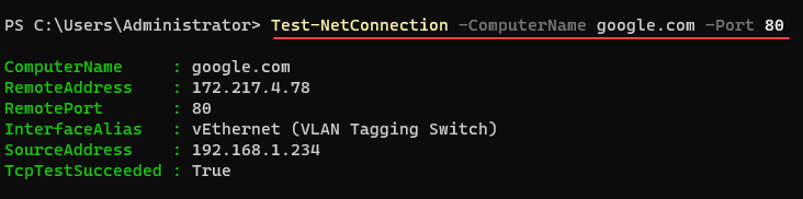 test net connection