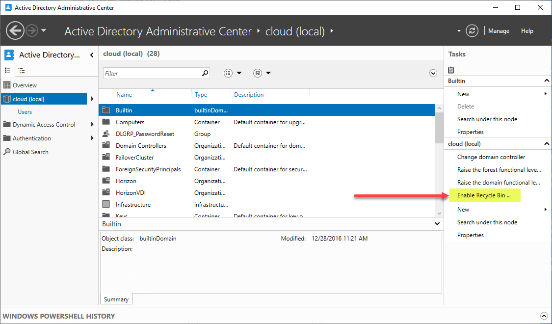 ad admin center