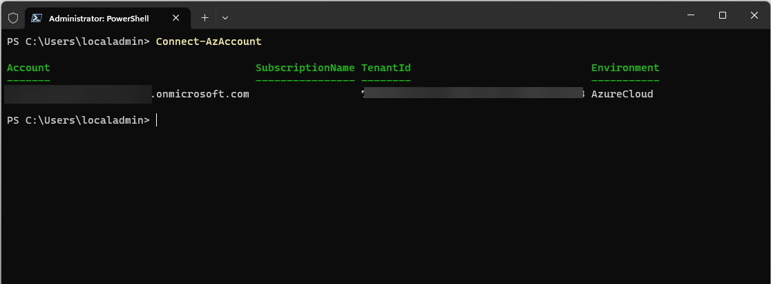 Connect-AzAccount