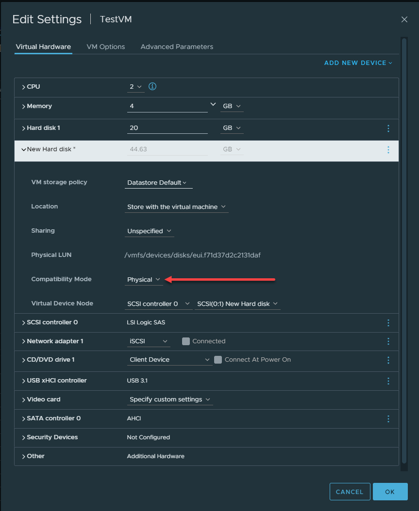 what is raw disk mapping