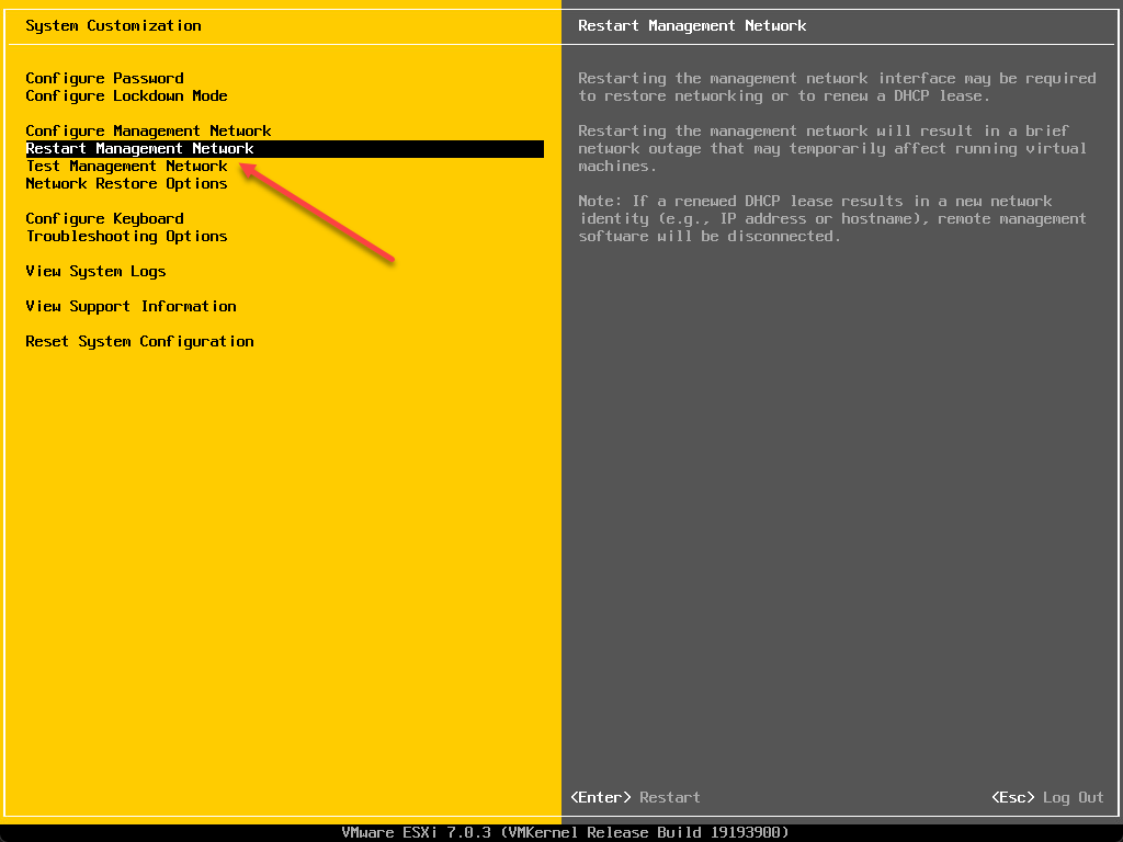 Choose to Restart Management Agents