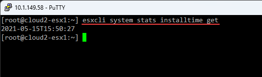 Getting the installation time of an ESXi host