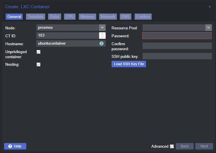 proxmox docker container