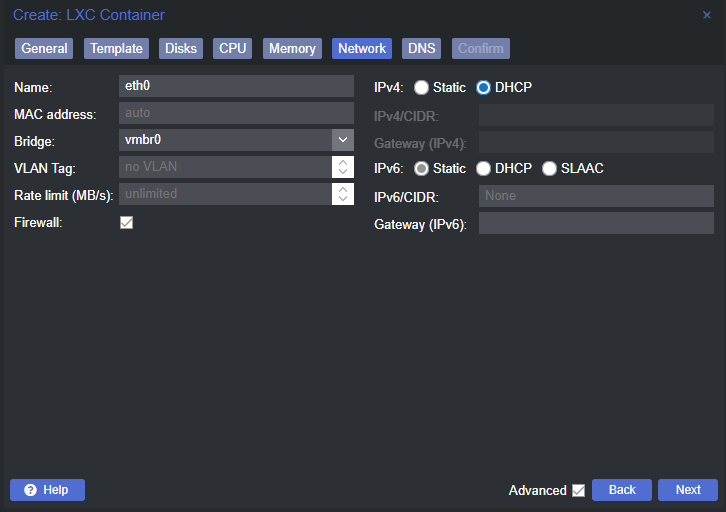 proxmox container docker