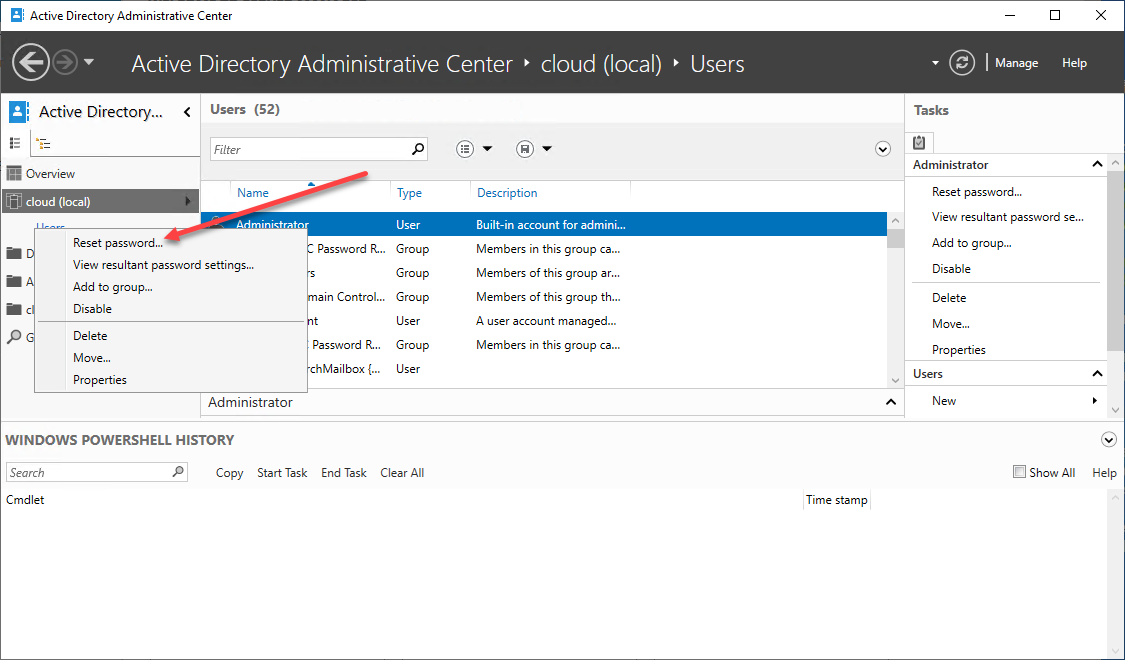 active directory admin center