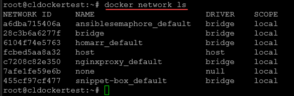 docker network command