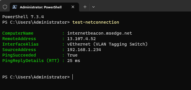 powershell test netconnection