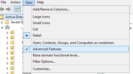 active directory users and computers mmc snap-in