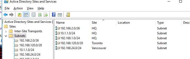 active directory subnets