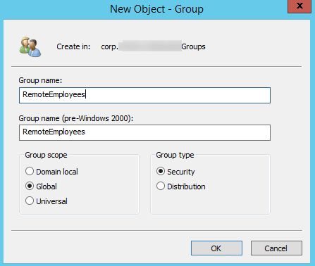active directory group types