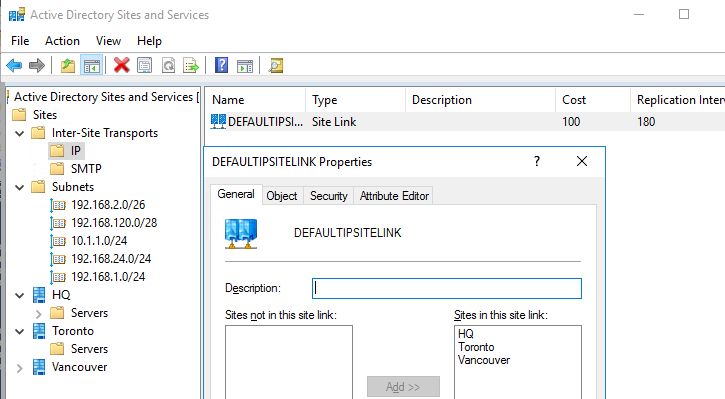 ad sites and subnets