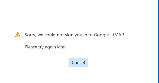 outlook won't connect to gmail