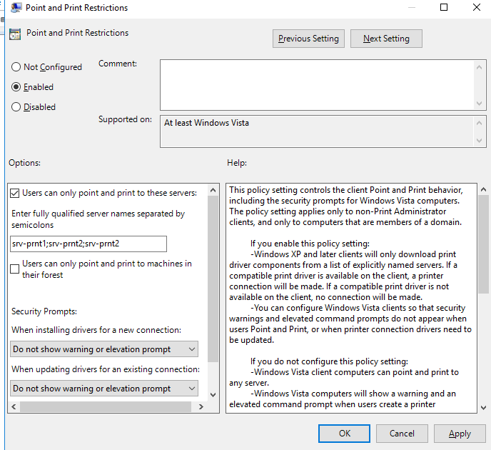 allow non-administrators to install printer drivers