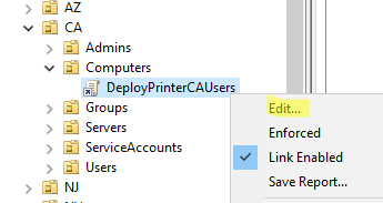 deploy printer with group policy