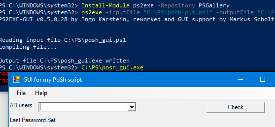 gui in powershell