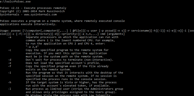 psexec remote cmd as administrator