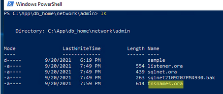 sql developer tns file location