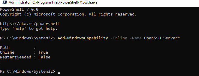 ssh to windows machine