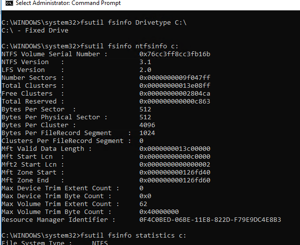 fsutil command examples