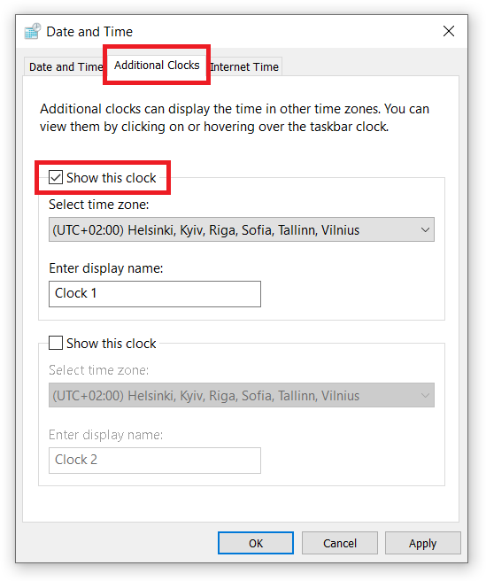 time zones in outlook