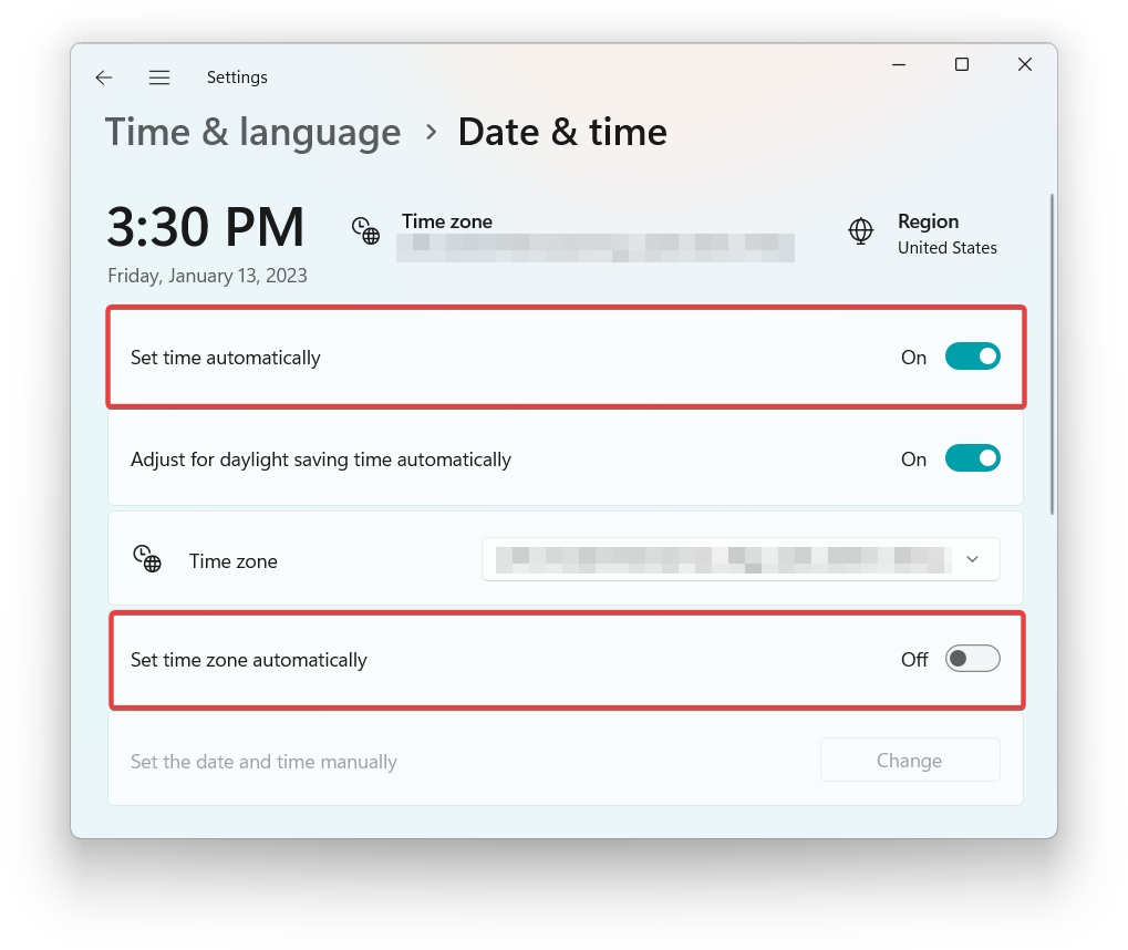 outlook meeting time zones