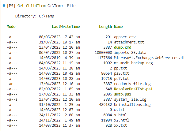 powershell get childitem