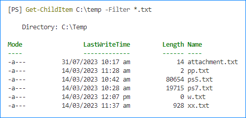 powershell gci