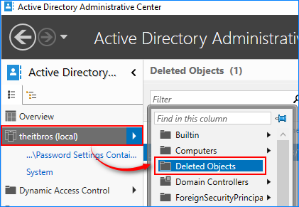 how to restore deleted user in active directory