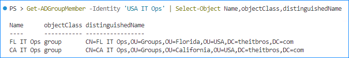 powershell get-aduser memberof nested groups