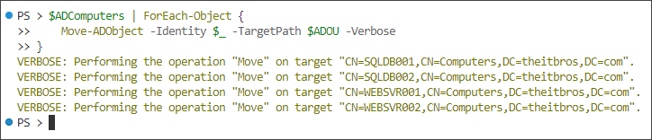 move adcomputer powershell
