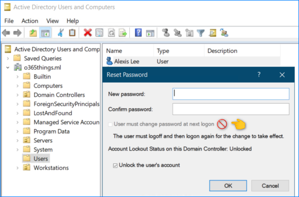 user must change password at next logon powershell