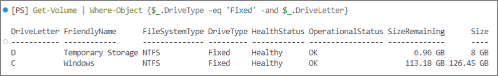 powershell clean up disk space