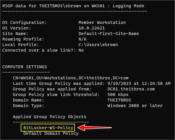 bitlocker attribute active directory