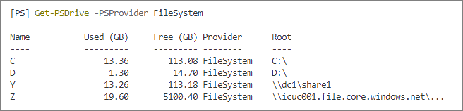 Check Free Disk Space on FileSystem Drives Only