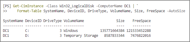 Check Free Disk Space on a Local or Remote Computer