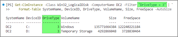 Check Free Disk Space with WMI Filter