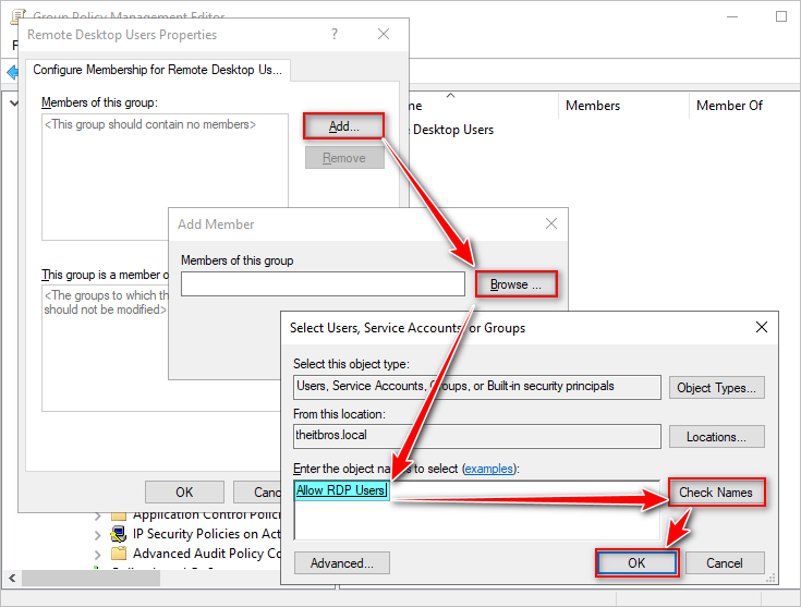 add user in remote desktop group