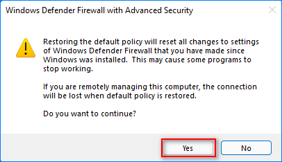 reset firewall windows