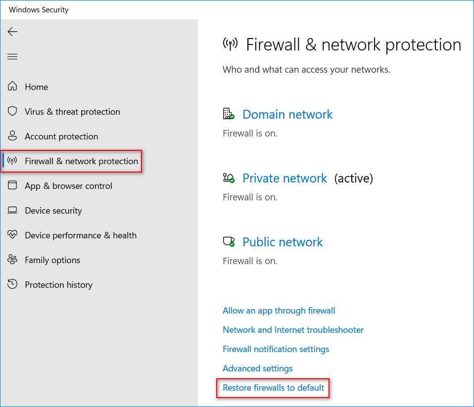 reset windows firewall rules to default