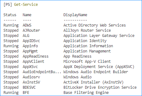 get service status powershell