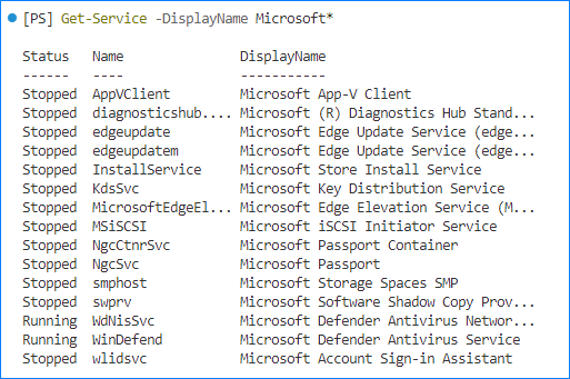 check service status powershell