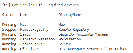 powershell command to check service status