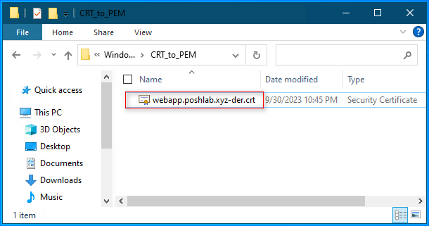 create pem from crt