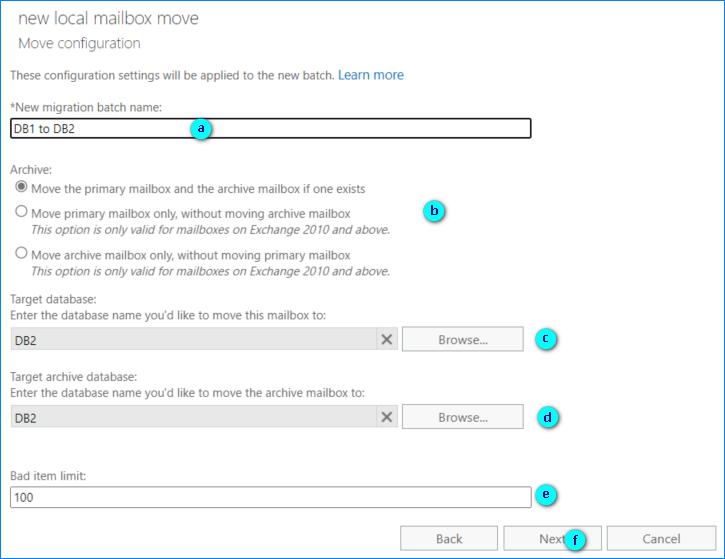 exchange migrate mailbox to another database