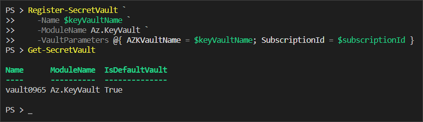 azure key vault retrieve secret using powershell