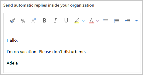 outlook set out of office
