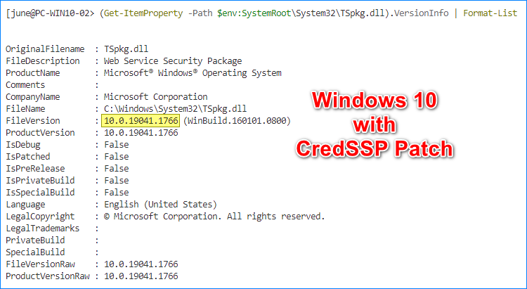 this could be due to credssp encryption oracle remediation windows server 2016